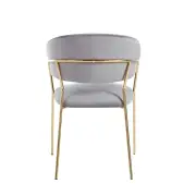 Krzesło tapicerowane szary nogi złoty K4-FX
